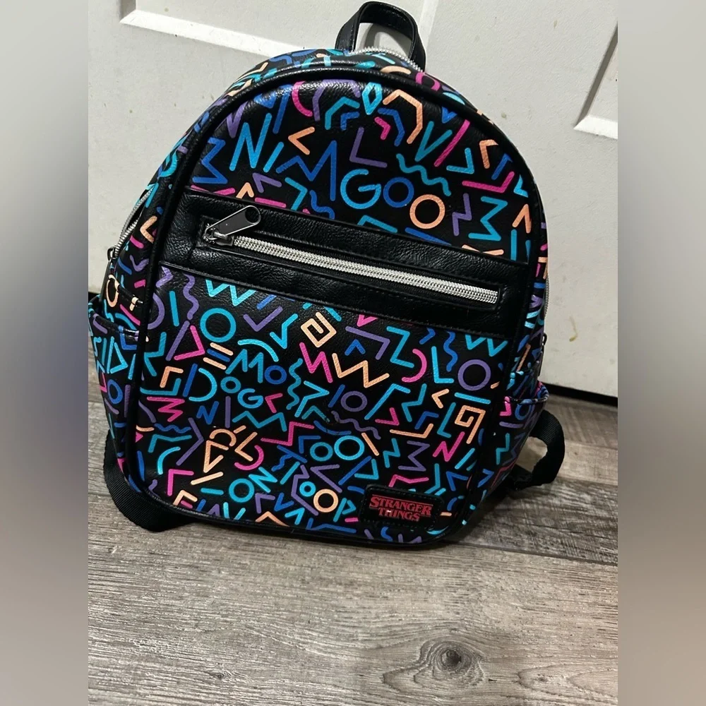 Stranger Things Netflix Funko 80s Retro pattern colorful mini backpack